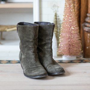 Olive Green Leather boots